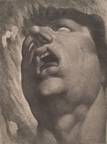 William Blake (1757–1827) Nach Johann Heinrich Füssli (1741– 1825) Satan oder Kopf einer verdammten Seele (Satan or Head of a Damned Soul), um 1789–1790 Kupferstich und Radierung, 473 x 380 mm The Fitzwilliam Museum, Cambridge © The Fitzwilliam Museum, University of Cambridge