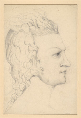 Catherine Blake (1762–1831) Wahrscheinlich posthumes Porträt von William Blake als junger Mann (Probably posthumous portrait of William Blake as a young man), um 1830 (?) Graphit, 155 x 104 mm The Fitzwilliam Museum, Cambridge © The Fitzwilliam Museum, University of Cambridge