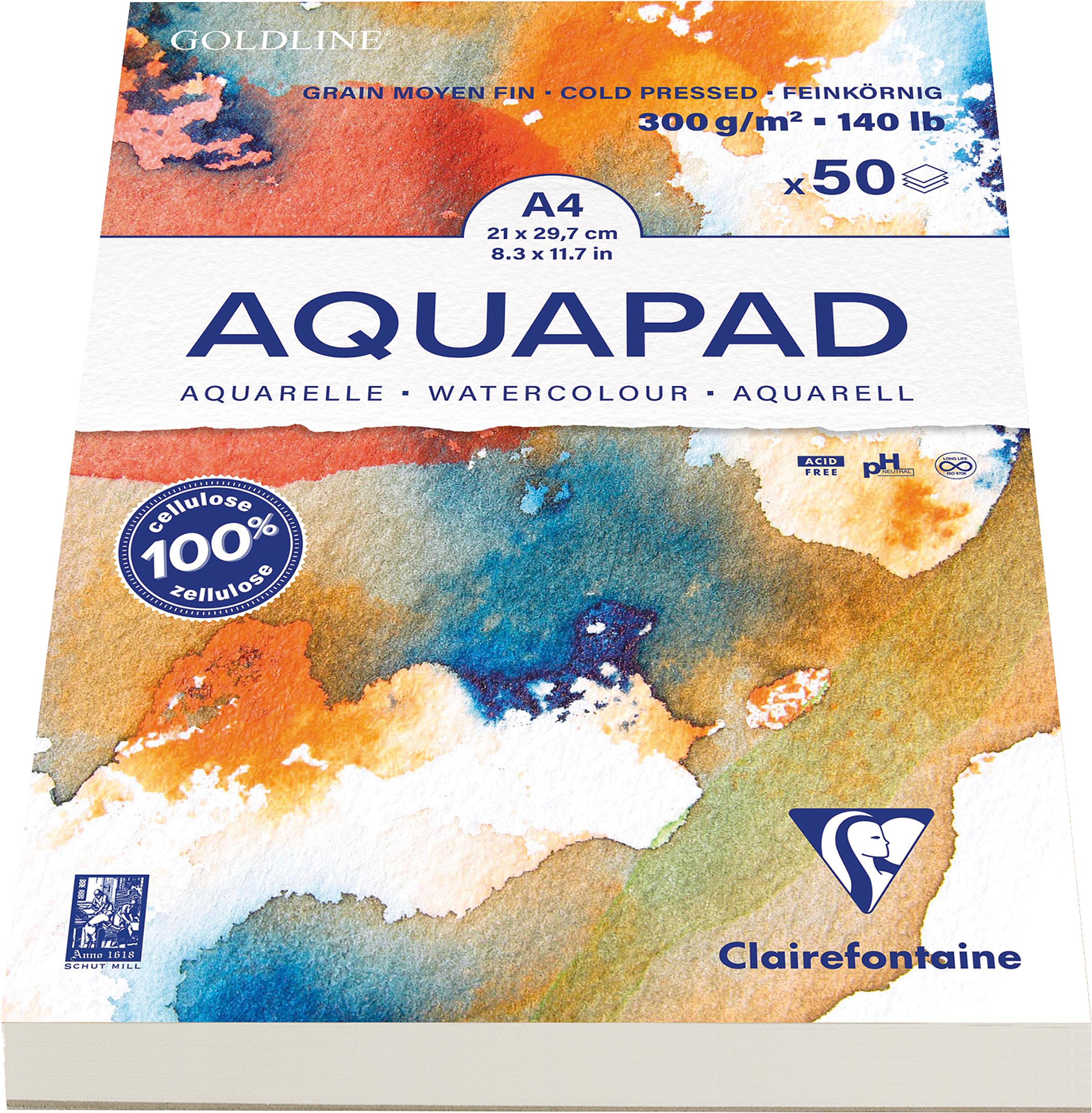 Papier aquarelle Clairefontaine GOLDLINE AQUAPAD 300 g