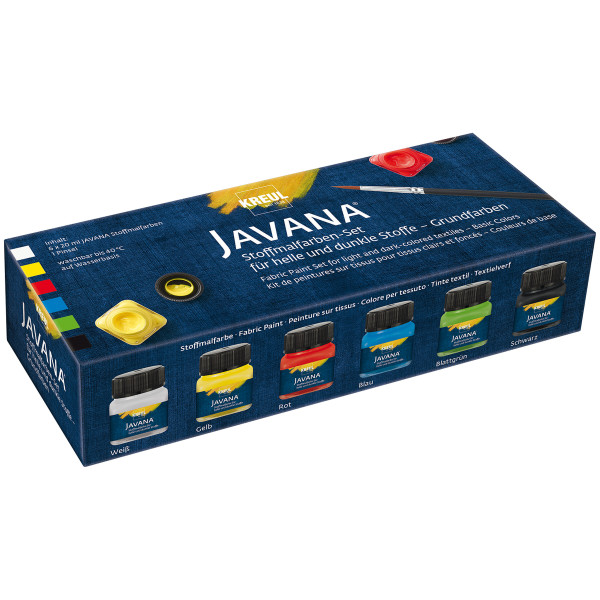 Kreul Javana Stoffmalfarben-Set Grundfarben, für helle & dunkle Stoffe