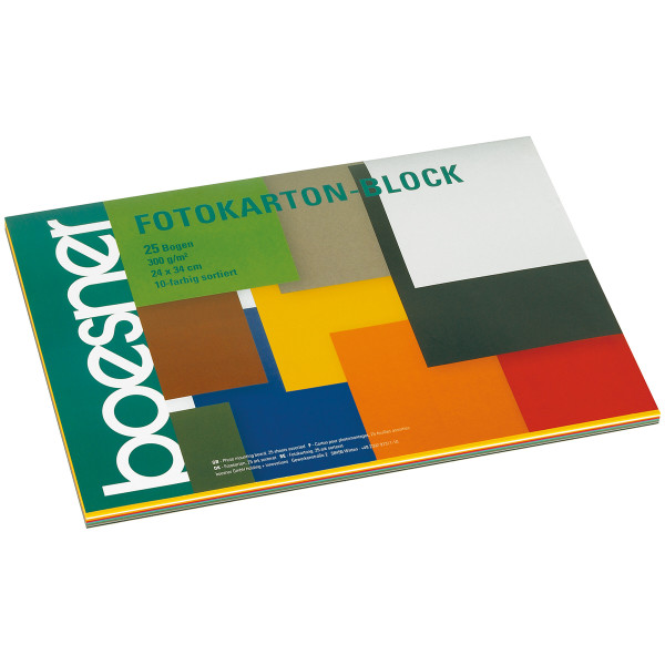 boesner Fotokarton-Block, 10-farbig sortiert